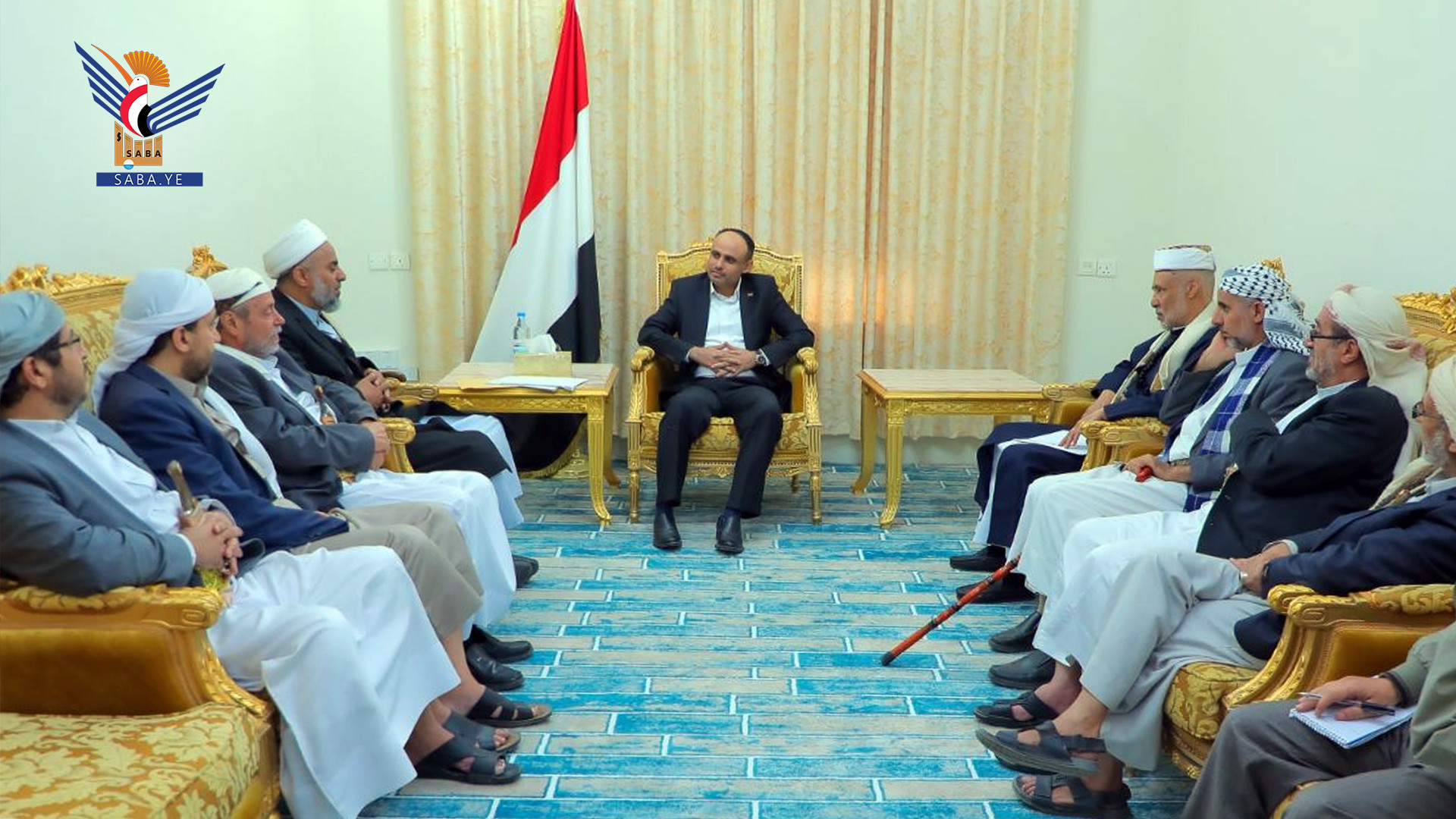 الرئيس المشاط يلتقي أعضاء الهيئة العليا لرابطة علماء اليمن 15 05 2022